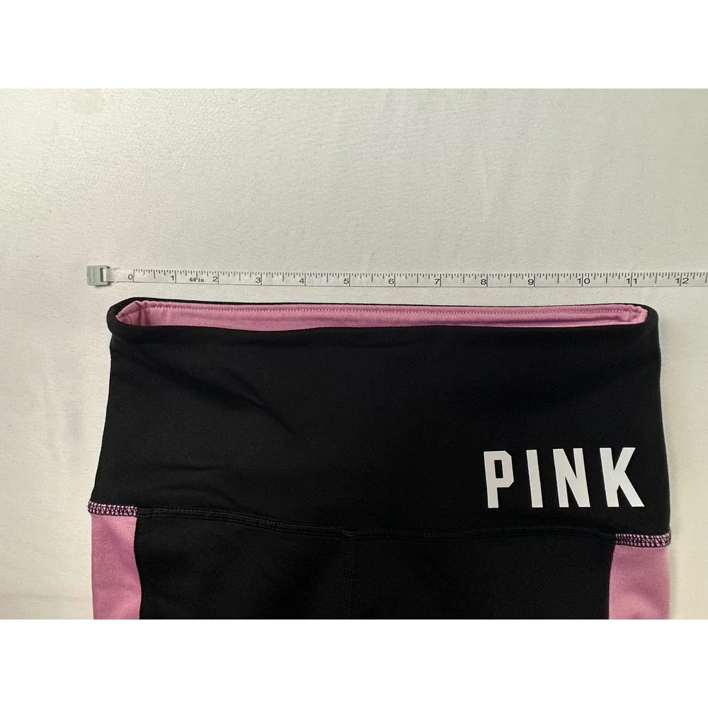 PINK Victoria's Secret Ultimate‎ Leggings XS Black Pink High Waist Activewear